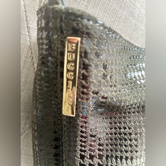 Rectangular 100% Italian Leather Marco Buggiani Green Shoulder Bag - Picture 3 of 9